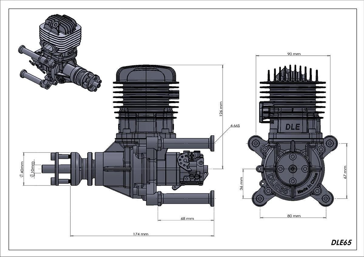 DLE 65 cc Benzinli Motor - Rc Model Uçak Motoru
