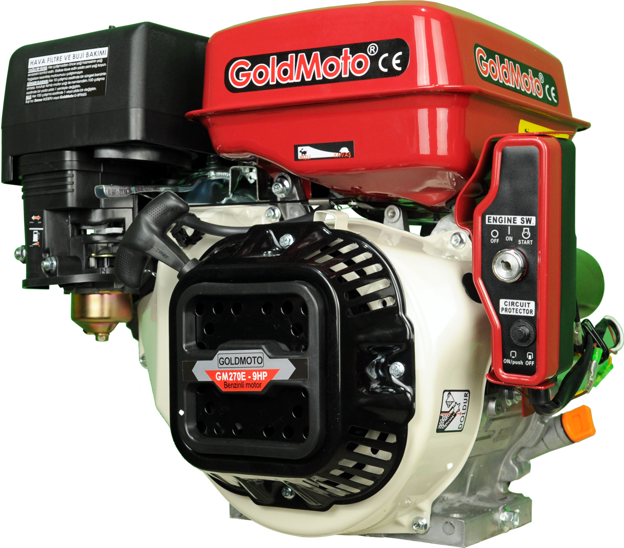 Benzinli Motor 9Hp Marşlı Krank Mili Kamalı GM270E