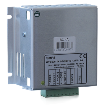 Datakom BC4A Otomatik Seçimli Akü Şarj Cihazı
