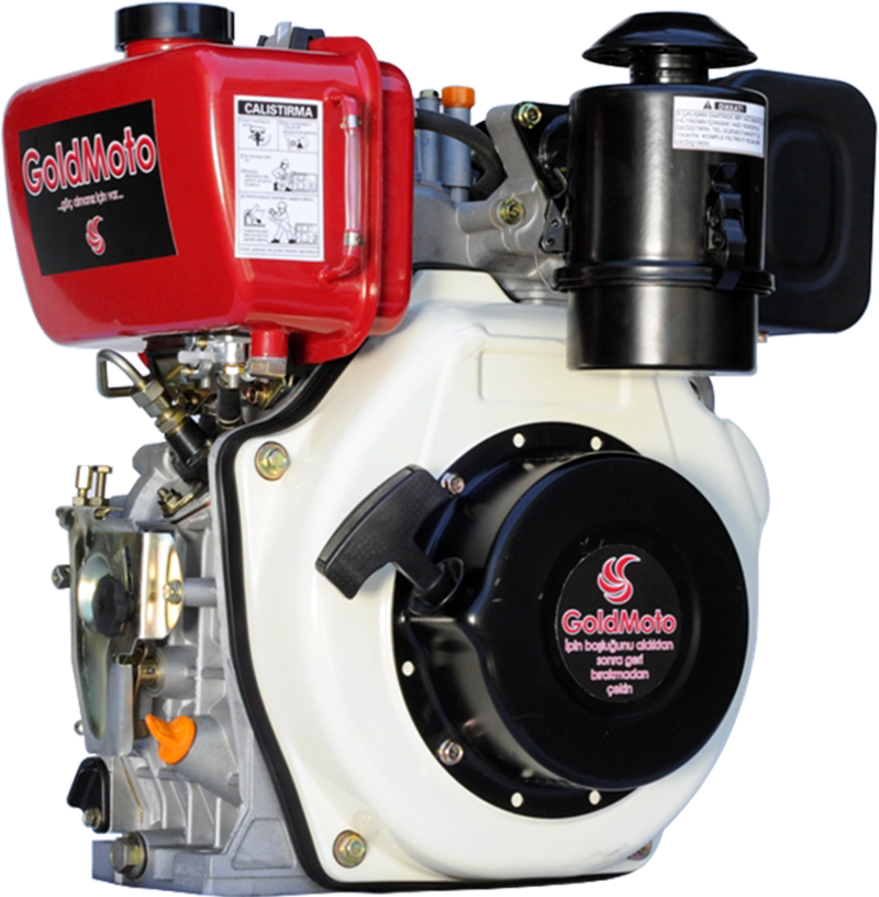 GoldMoto GM178F-G7 Dizel Motor 7 Hp İpli Krank Mili Konik Kamalı