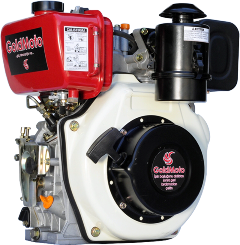 GoldMoto GM178F-G7 Dizel Motor 7 Hp İpli Krank Mili Konik Kamalı