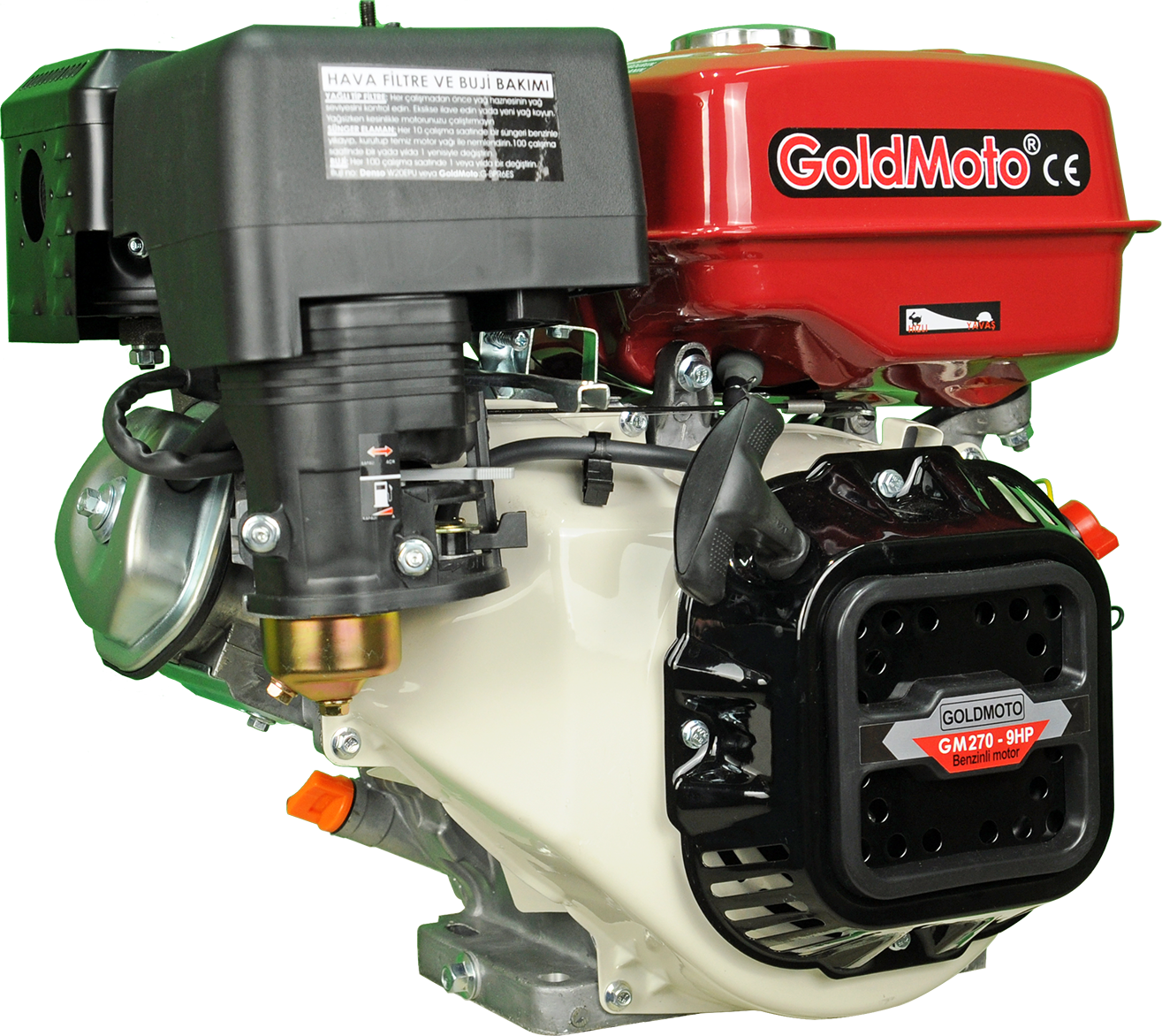 Benzinli Motor 9Hp İpli Krank Mili Kamalı GM270