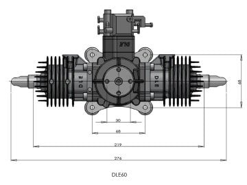 DLE 60 Çift Silindirli Benzinli Motor 7 Hp / 61 cc