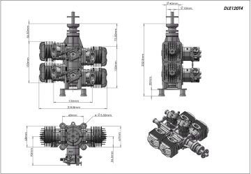 DLE120T4 Benzinli Motor 120 cc Rc Uçak Motoru
