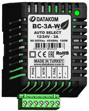 Datakom Akü Şarj Cihazı 12V ve 24V 3A BC3AW