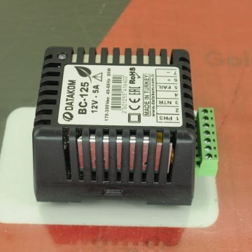 Datakom Akü Şarj Cihazı 12 5A - Ray Tipi - Plastik Kasa BC125