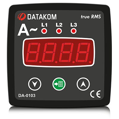 Datakom Üç Faz Dijital Ampermetre 72x72 DA0103-72