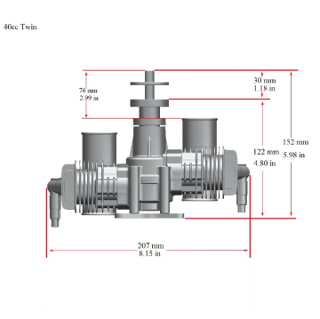 BENZİNLİ MOTOR 40cc 4.6hp ÇİFT SİLİNDİRLİ