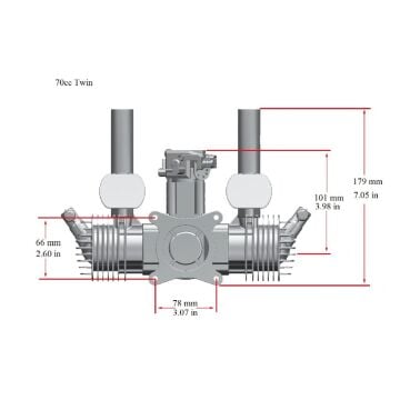 BENZİNLİ MOTOR 70cc 7.9hp ÇİFT SİLİNDİRLİ - MARŞLI