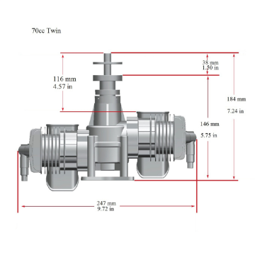 BENZİNLİ MOTOR 70cc 7.9hp ÇİFT SİLİNDİRLİ