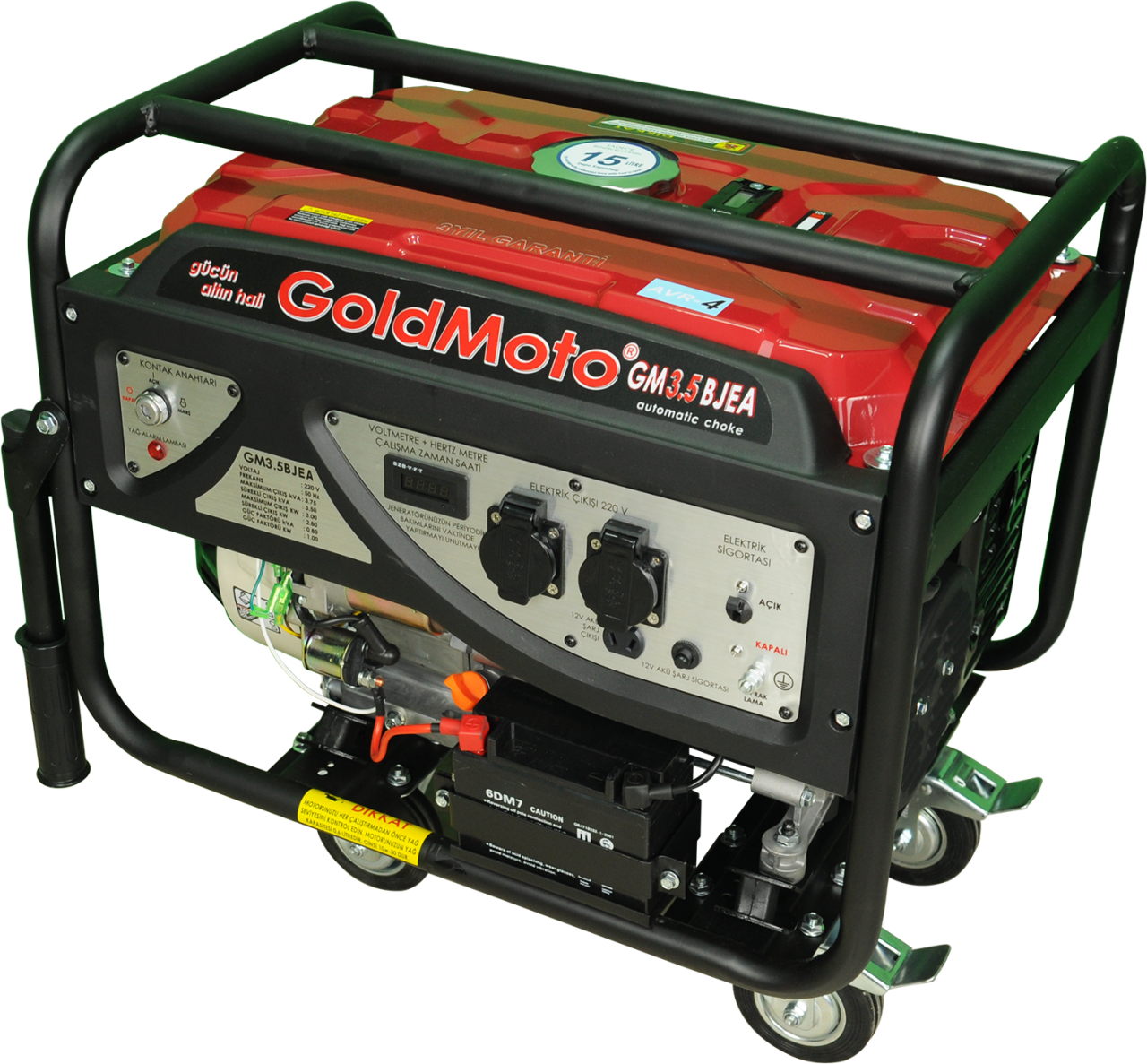 GM3.5BJEA Benzinli Jeneratör 3.75kVA Monofaze Marşlı Otomatik Jigleli