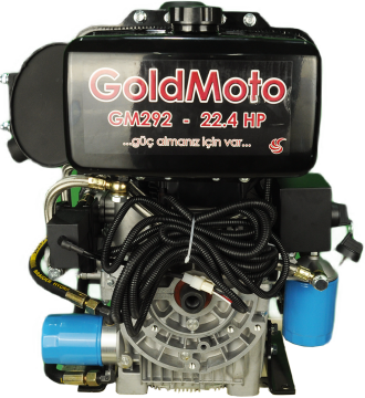 GoldMoto GM292F-G2 Dizel Motor 22.4 Hp Marşlı Krank Mili Konik Kısa