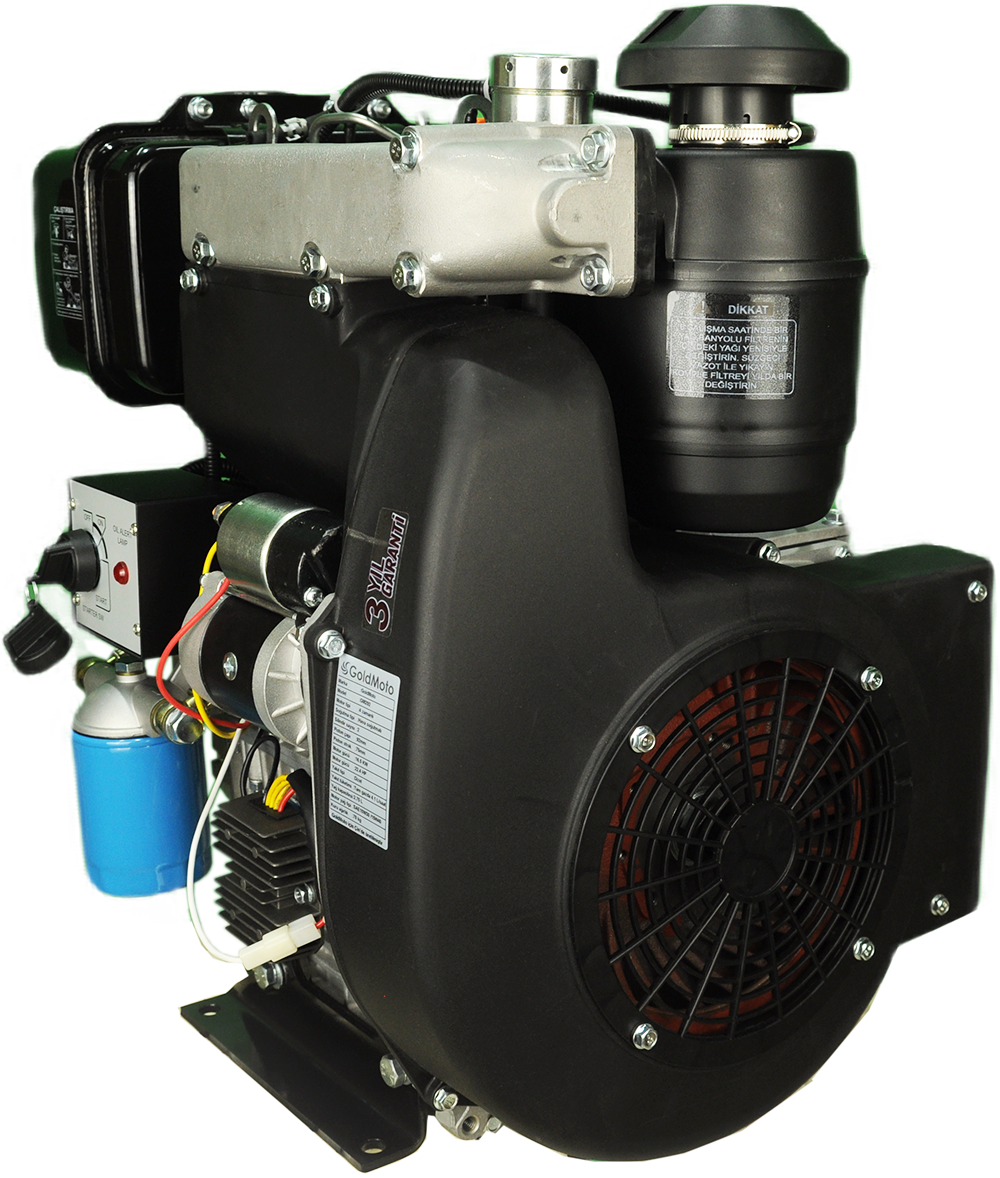 GoldMoto GM292F-G2 Dizel Motor 22.4 Hp Marşlı Krank Mili Konik Kısa