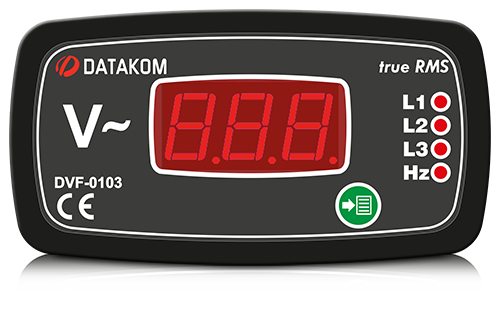 Datakom Üç Faz Dijital Volt-Frekansmetre 96x48 DVF0103-48