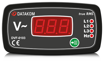 Datakom Üç Faz Dijital Volt-Frekansmetre 96x48 DVF0103-48