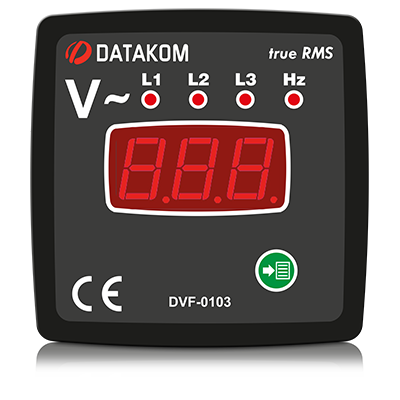Datakom Üç Faz Dijital Volt-Frekansmetre 72x72 DVF0103-72