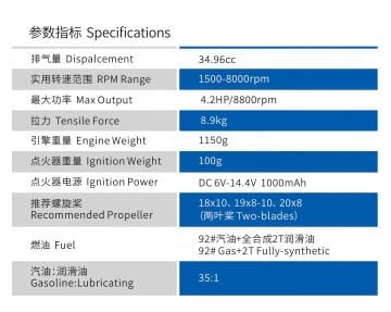 BENZİNLİ MOTOR 35cc - 4,2hp