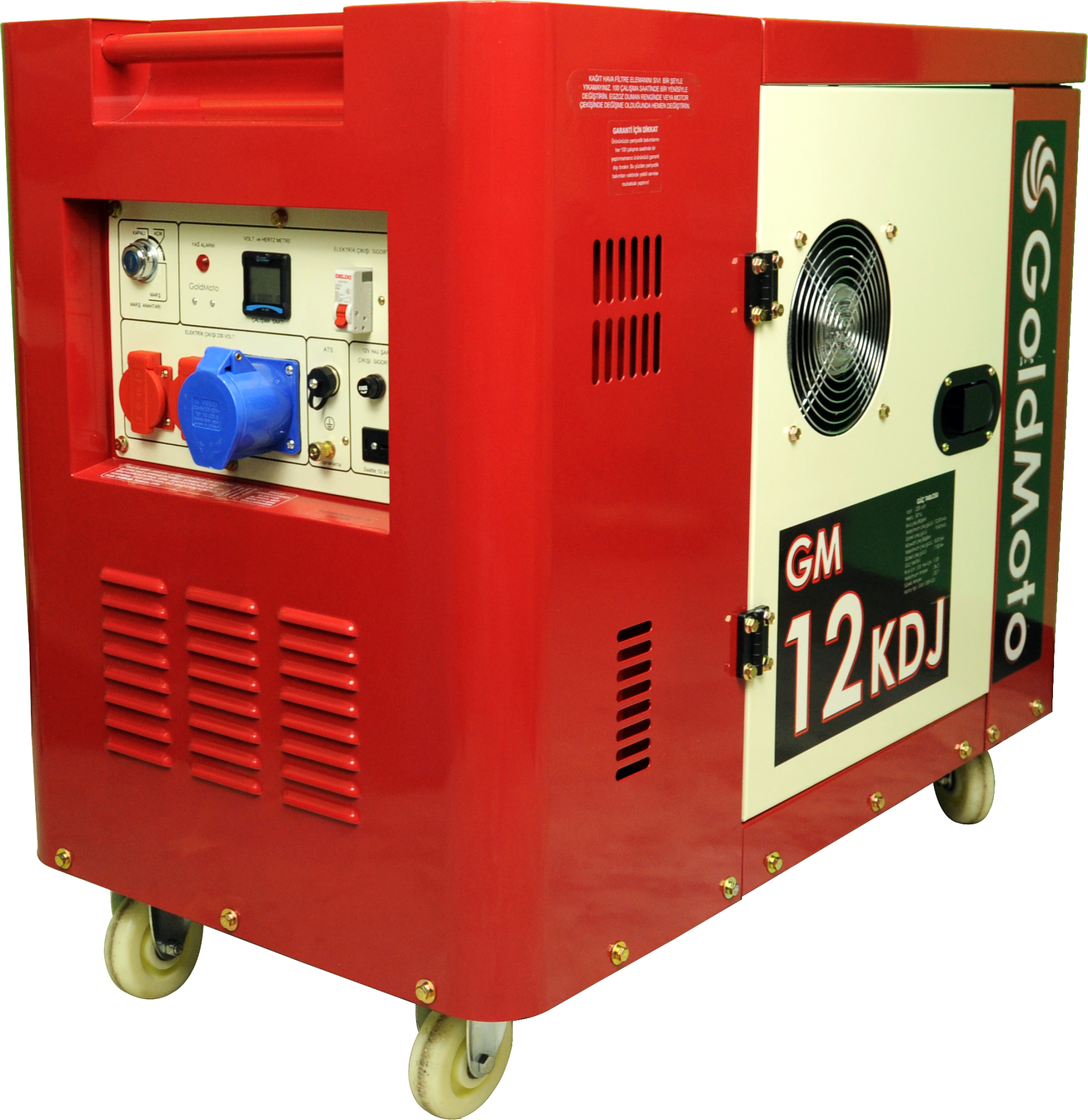 GoldMoto GM12KDJ Dizel Jeneratör 10kVA Monofaze Marşlı Kabinli