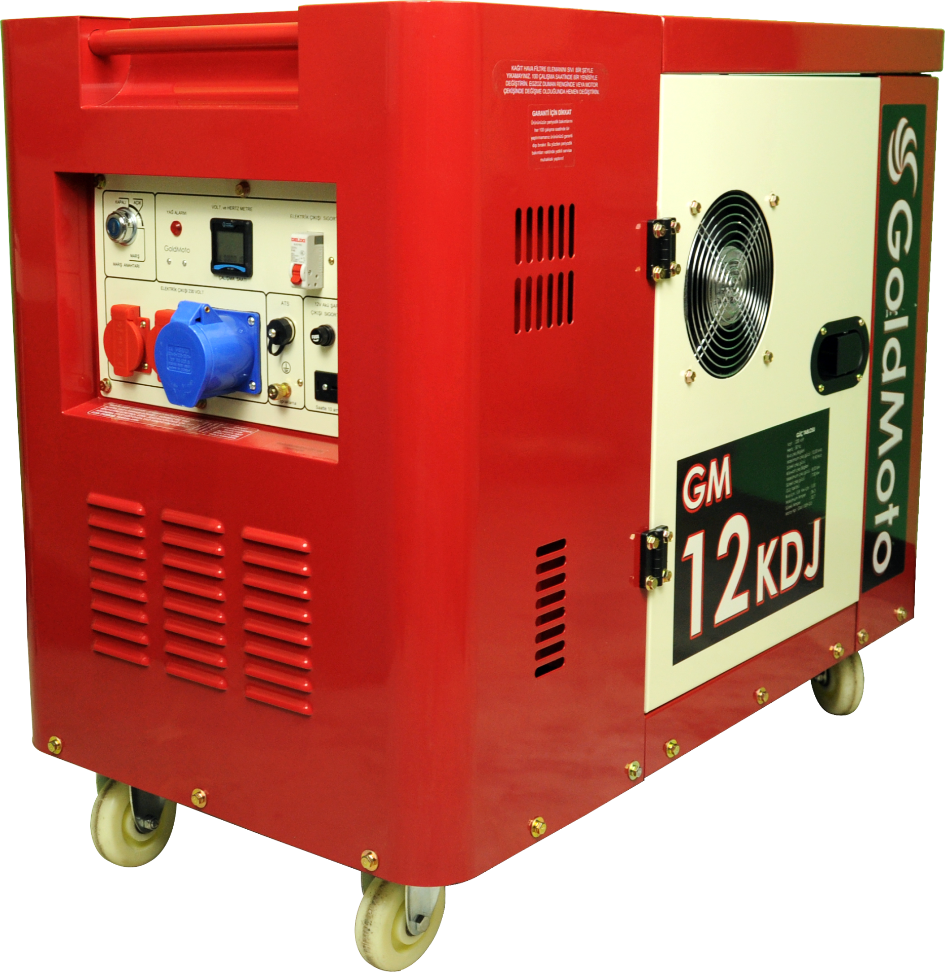 GoldMoto GM12KDJ Dizel Jeneratör 10kVA Monofaze Marşlı Kabinli