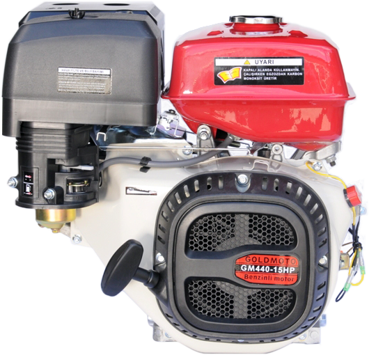 Benzinli Motor 15 Hp İpli Krank Mili Kamalı GM440