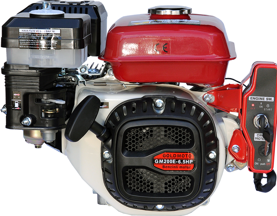 Benzinli Motor 6.5 Hp Marşlı Krank Mili Kamalı GM200E