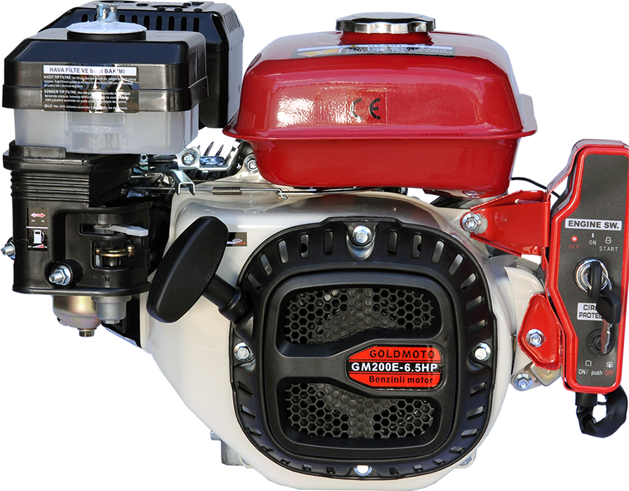 Benzinli Motor 6.5 Hp Marşlı Krank Mili Kamalı GM200E