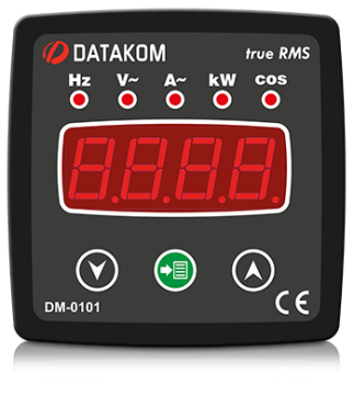 Datakom Multimetre Monofaze 72X72 Hz, V, A, KW, COS DM-0101-72X72