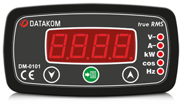 Datakom DM-0101 Multimetre Monofaze 96x48 Hz, V, A, KW, COS