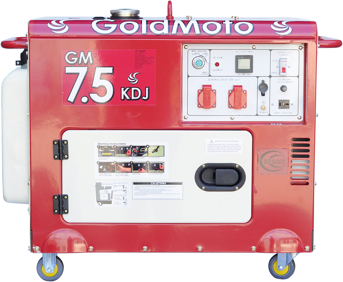 GoldMoto GM7.5KDJ Dizel Jeneratör 6.9Kva Monofaze Marşlı Kabinli