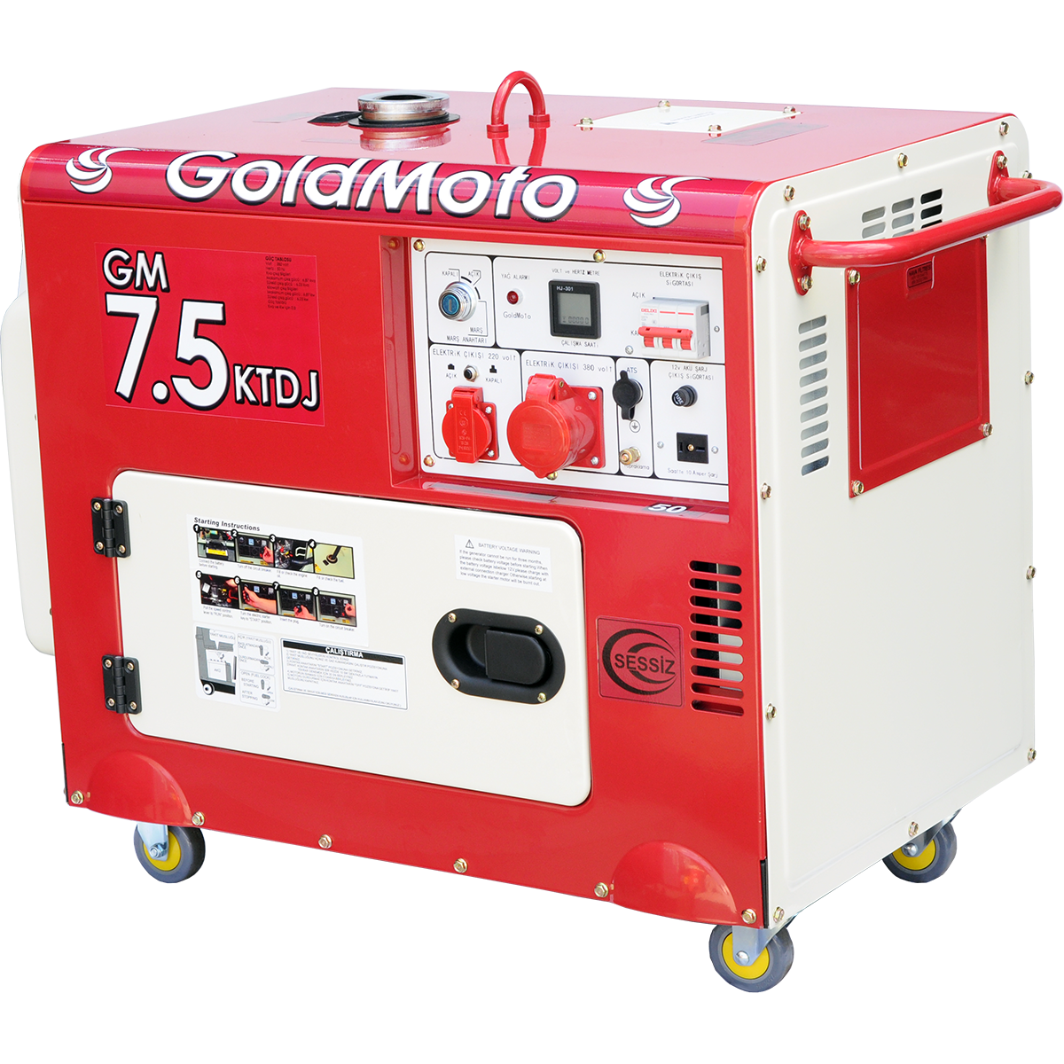 GoldMoto GM7.5KTDJ Dizel Jeneratör 6.9Kva Trifaze Marşlı Kabinli