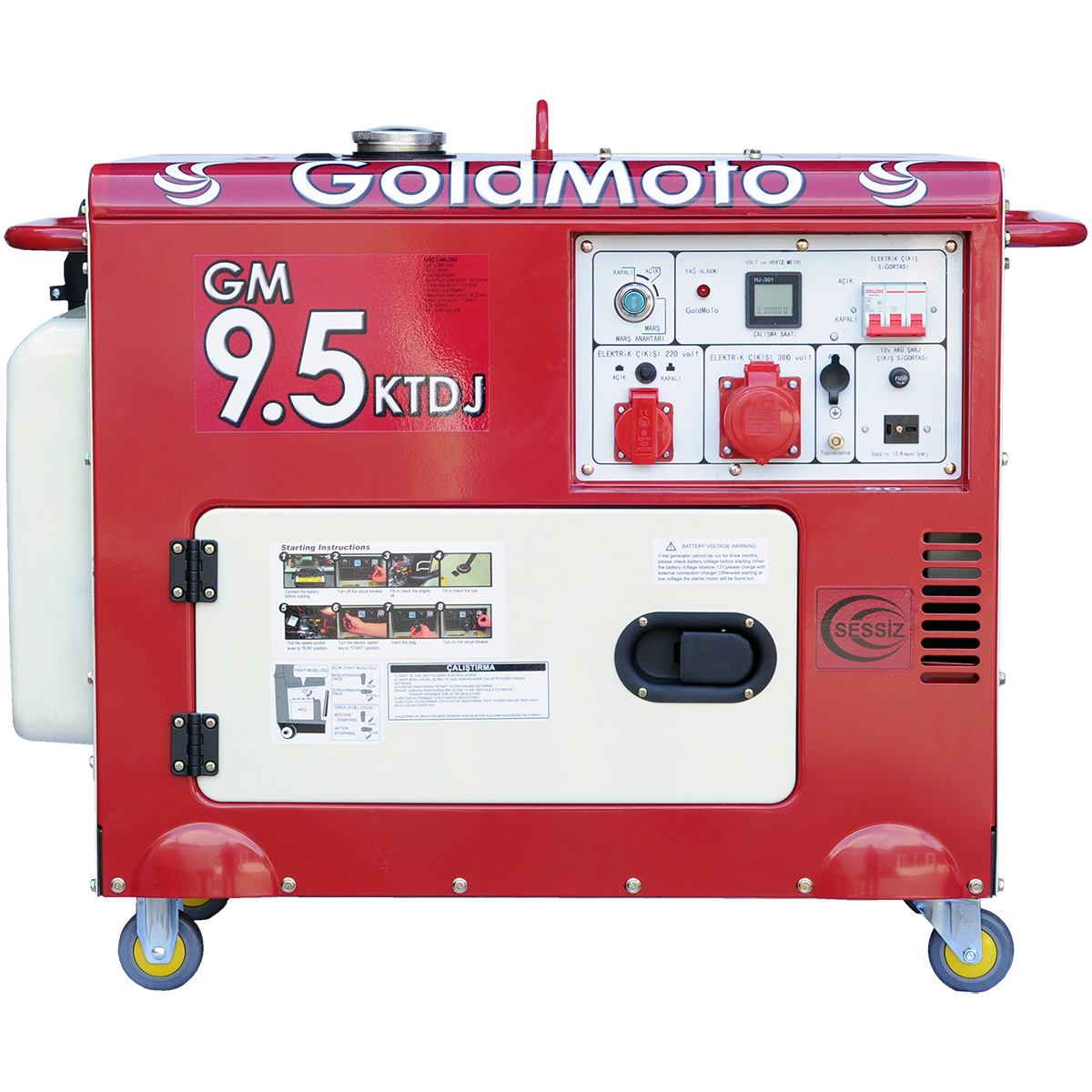 GoldMoto GM9.5KTDJ Dizel Jeneratör 8.7Kva Trifaze Marşlı Kabinli