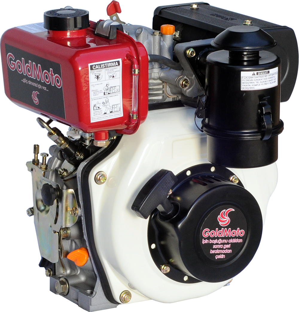 GoldMoto GM170FE-G5 Dizel Motor 5 Hp İpli ve Marşlı Krank Mili Konik ve Kamalı