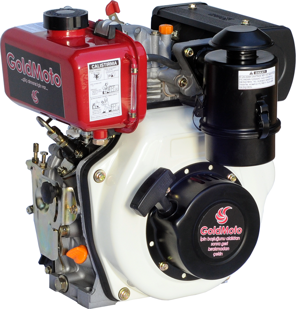 GoldMoto GM170FE-G5 Dizel Motor 5 Hp İpli ve Marşlı Krank Mili Konik ve Kamalı
