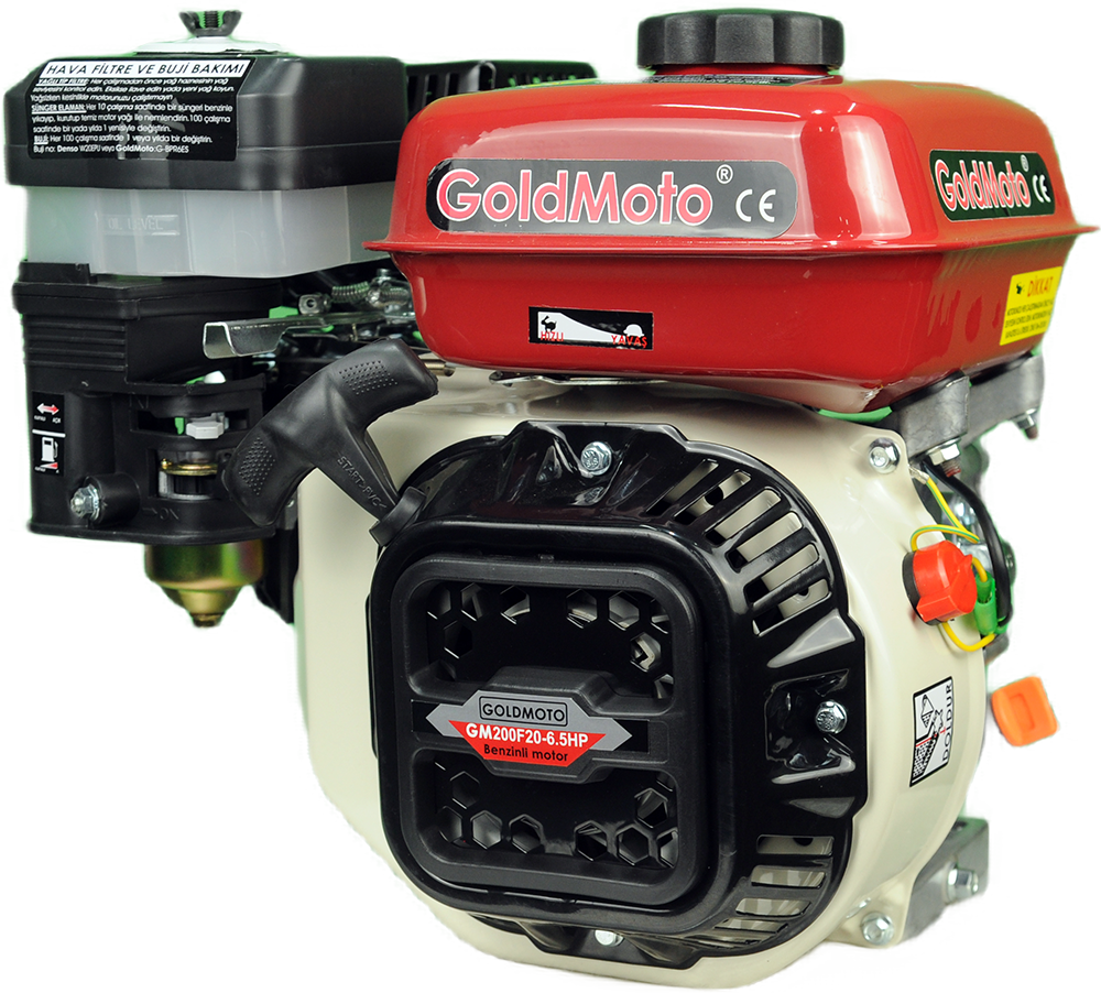 Benzinli Motor 6.5 Hp Krank Mili Frezeli GM200F20