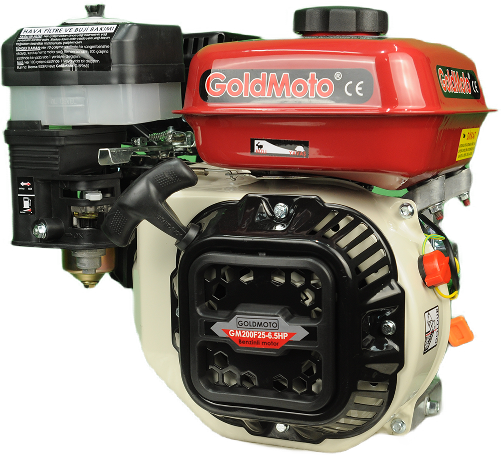 Benzinli Motor 6.5 Hp Krank Mili Frezeli 25mm GM200F25
