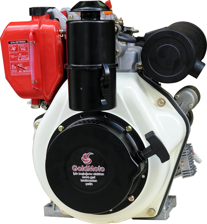 GoldMoto GM186FASE-G2 Dizel Motor Sol Dönüşlü 10 Hp Marşlı Krank Mili Konik Kısa