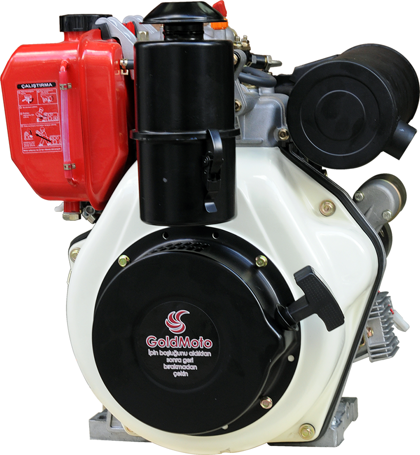 GoldMoto GM186FASE-G2 Dizel Motor Sol Dönüşlü 10 Hp Marşlı Krank Mili Konik Kısa